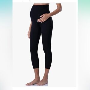 Poshdivah Maternity Black Capri Leggings